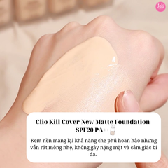 Kem Nền Clio Kill Cover New Matte Foundation SPF20 PA++ 38g (Tặng Kèm Cọ)