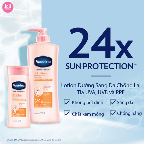 Sữa Dưỡng Thể Chống Nắng Và Sáng Da Vaseline Healthy Bright Sun + Pollution Protection Body Lotion SPF24 PA++