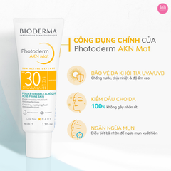 Kem Chống Nắng Cho Da Dầu Mụn Bioderma Photoderm AKN Mat SPF30 40ml