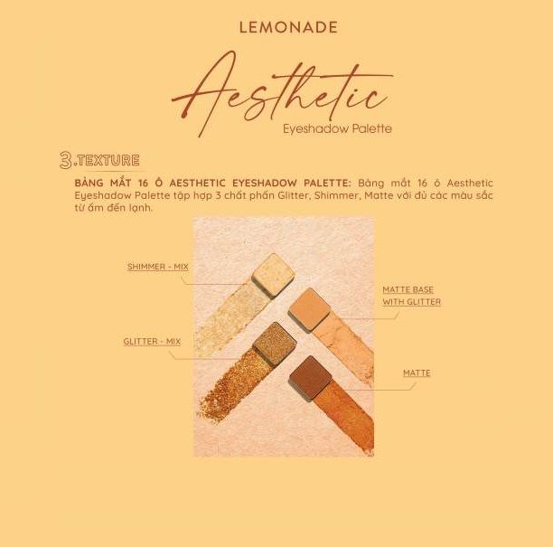 Bảng Phấn Mắt 16 Ô Lemonade Aesthetic Eyeshadow Palette 20.8g