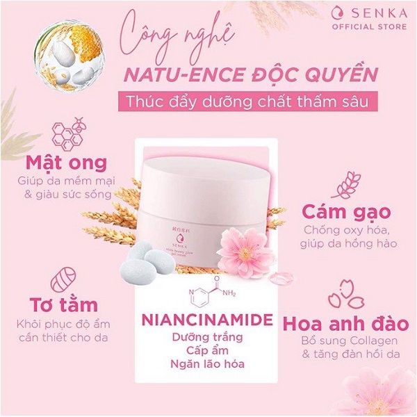 Kem Dưỡng Trắng Da Chống Nắng Ban Ngày Senka White Beauty Glow UV Cream SPF25 PA++ 50g