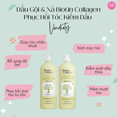 Dầu Gội & Xả Biotin Collagen Voudioty Phục Hồi Tóc Kiềm Dầu (Xanh Lá)