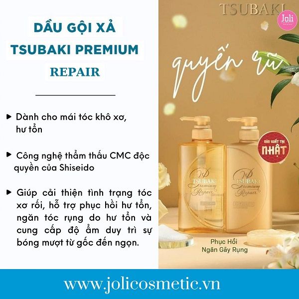 Dầu Xả Phục Hồi Hư Tổn Ngăn Rụng Tóc Tsubaki Premium Repair Conditioner 490ml