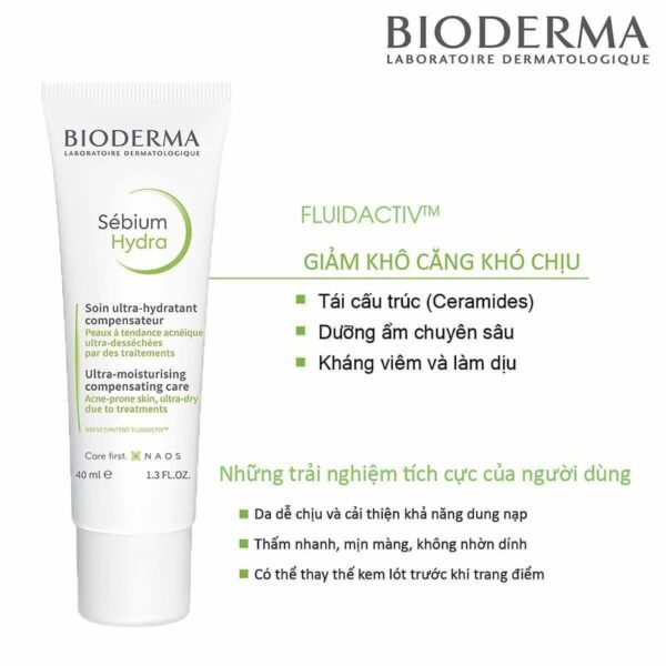 Kem Dưỡng Ẩm Cấp Nước Cho Da Khô Mụn Bioderma Sébium Hydra 40ml