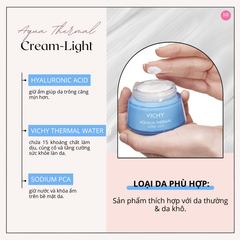 Kem Dưỡng Ẩm Cấp Nước Cho Da Khô Vichy Aqualia Thermal Cream-Light 50ml