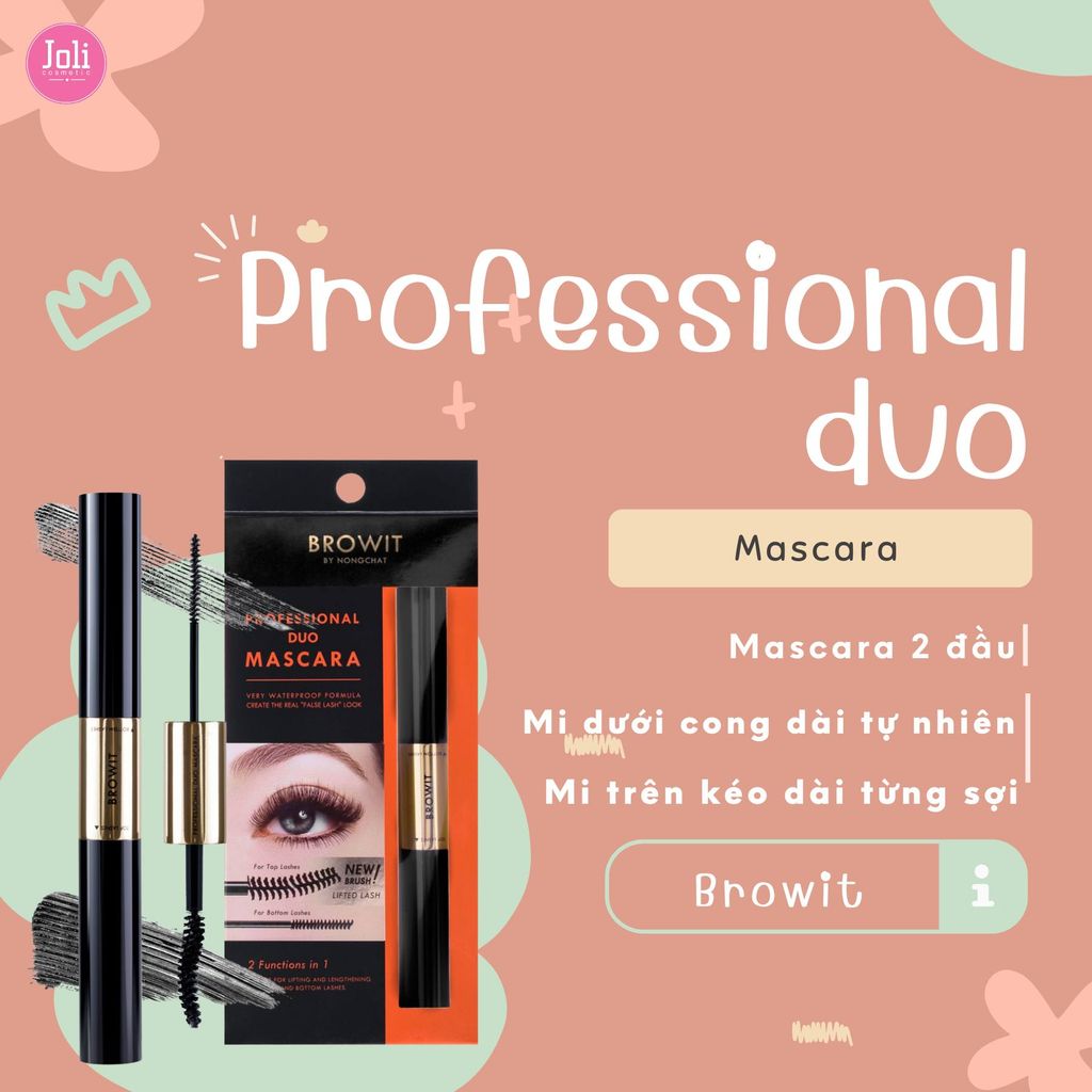 Mascara 2 Đầu chống nước Browit By Nongchat Professional Duo Mascara #Sexy Black