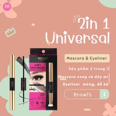 Mascara 2 Đầu Browit by Nongchat 2 in 1 Universal Mascara and Eyeliner #Jet Black