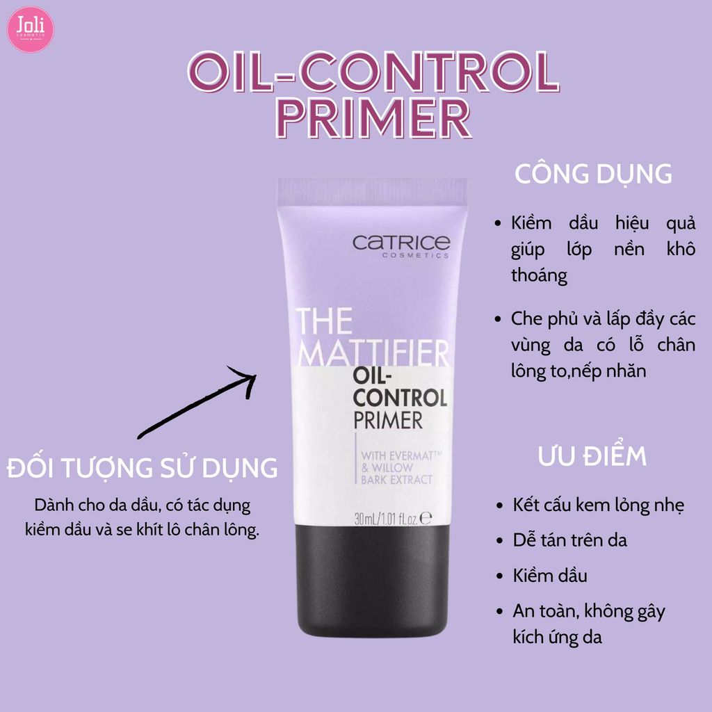 Kem Lót Kiềm Dầu Catrice Oil-Control Prime Evermat & Willow Bark Extract 30ml