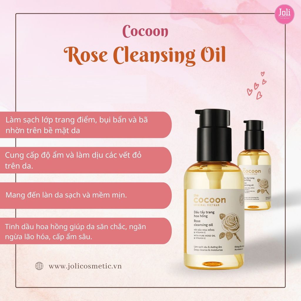 Dầu Tẩy Trang Chiết Xuất Hoa Hồng Cocoon Rose Cleansing Oil 140ml
