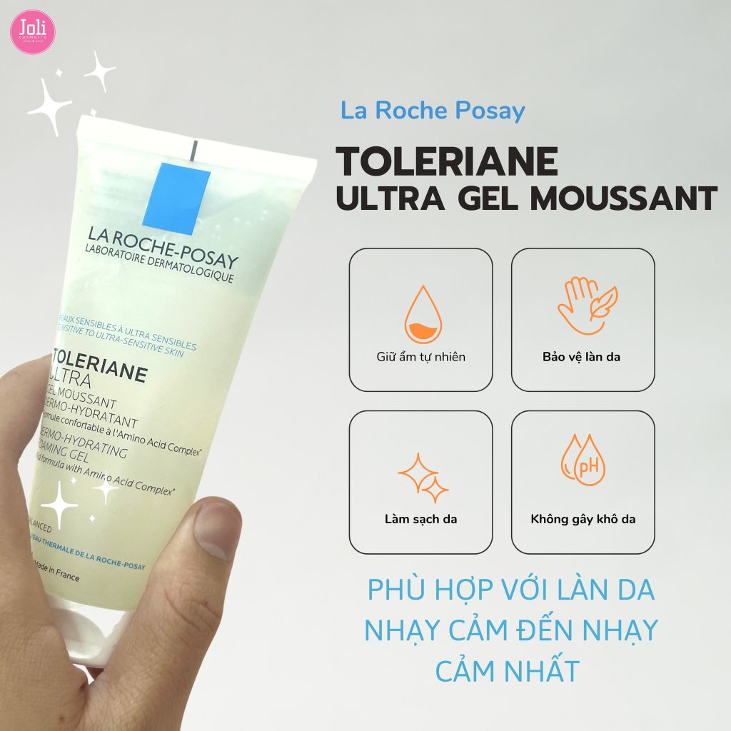 Gel Rửa Mặt Làm Sạch Dưỡng Ẩm Dành Cho Da Nhạy Cảm La Roche-Posay Toleriane Ultra Dermo-Hydrating Foaming Gel Amino Acid Cleanser 100ml