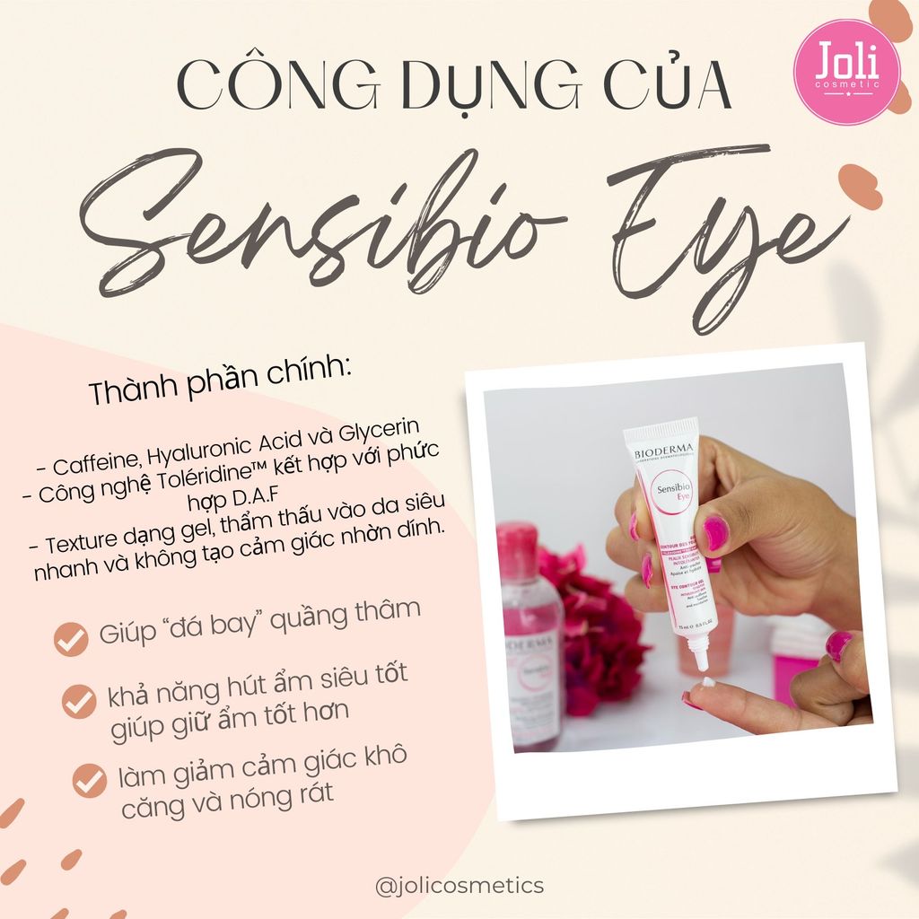 Gel Dưỡng Ẩm Giảm Bọng Mắt Bioderma Sensibio Eye Contour Gel 15ml