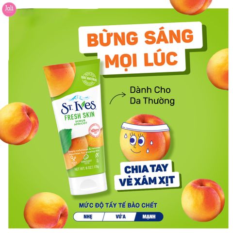 Sữa Rửa Mặt Tẩy Tế Bào Chết St.Ives Quả Mơ Tươi Mát 170g