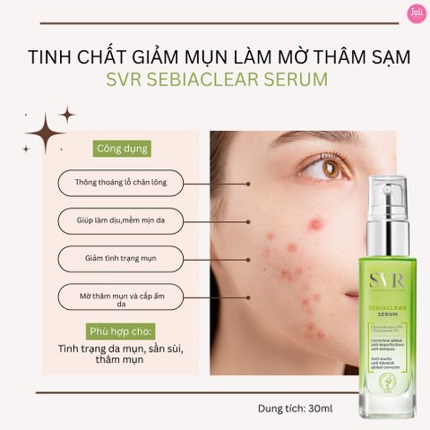 Tinh Chất Giảm Mụn Làm Mờ Thâm SVR Sebiaclear Serum 30ml