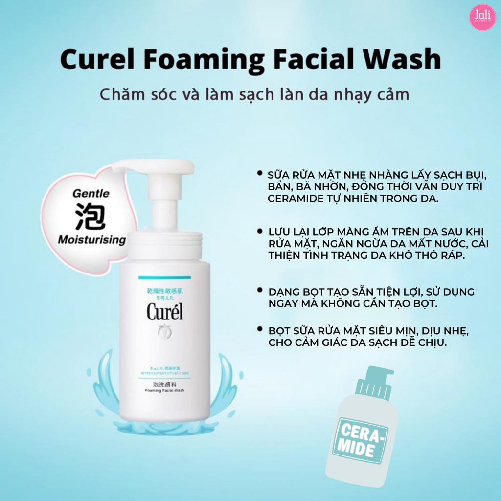 Bộ Đôi Làm Sạch Và Dưỡng Ẩm Chuyên Sâu Curel Intensive Moisture Care (Moisture Facial Cream 40g + Foaming Facial Wash 150ml)