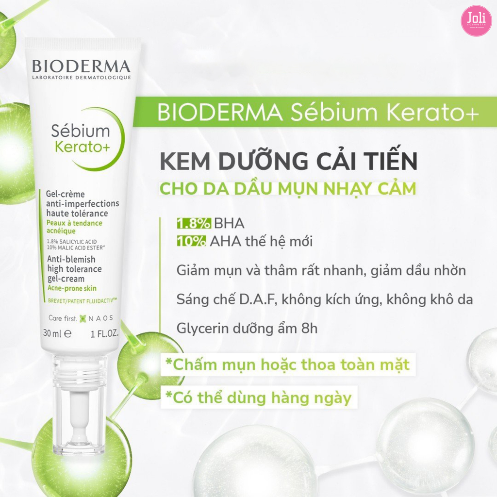 Kem Dưỡng Giảm Mụn Và Thâm Mụn Bioderma Sébium Kerato+ 30ml