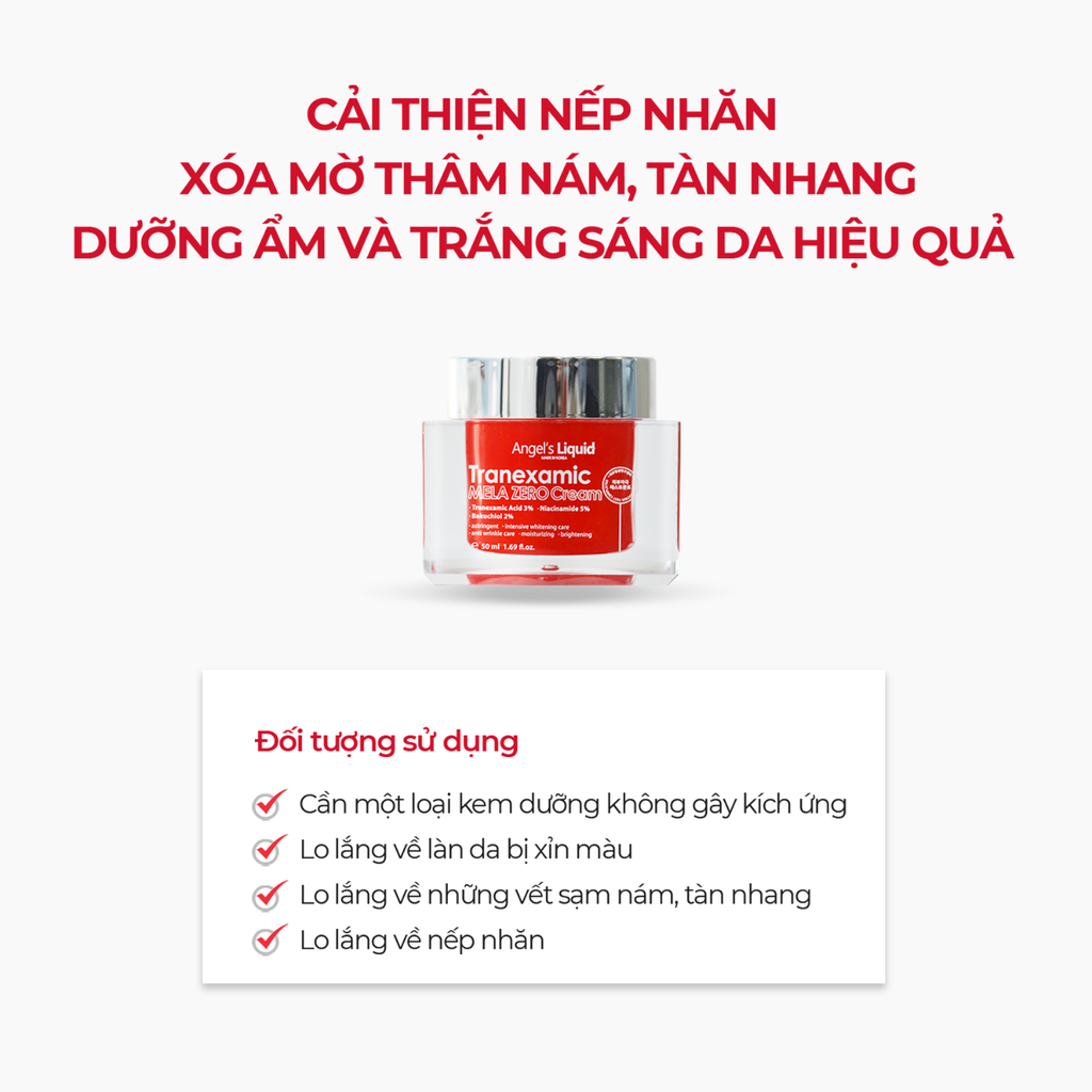 Kem Dưỡng Giảm Thâm Nám Angel's Liquid Tranexamic Mela Zero Cream 50ml