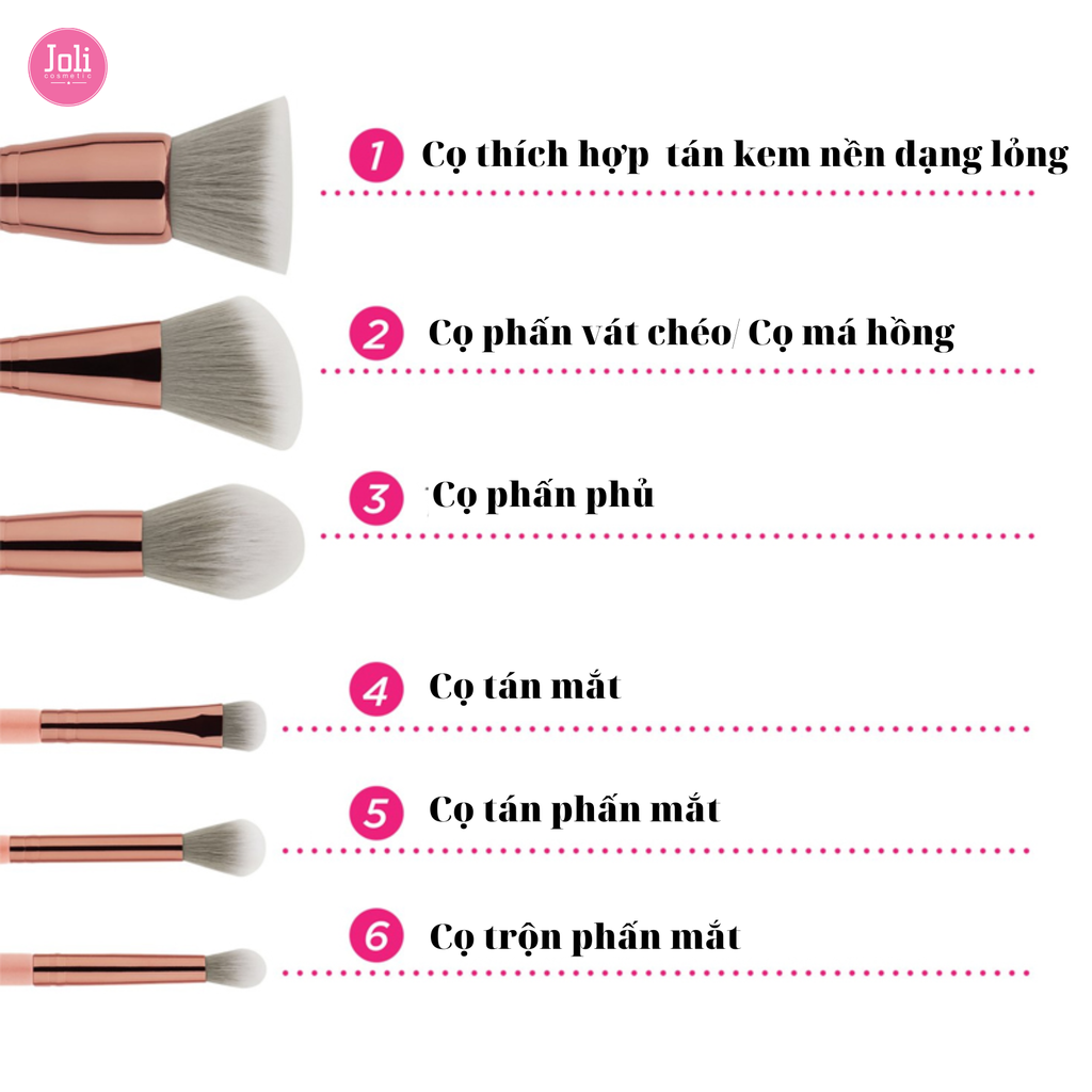 Bộ Cọ Trang Điểm 6 Cây BH Cosmetics Petite Chic Mini Piece Brush Set