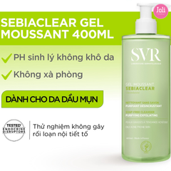 [Combo] Sữa Rửa Mặt SVR Sebiaclear Gel Moussant 400ml + Toner Làm Sạch Da Dầu Mụn SVR Sebiaclear Micro Peel 150ml