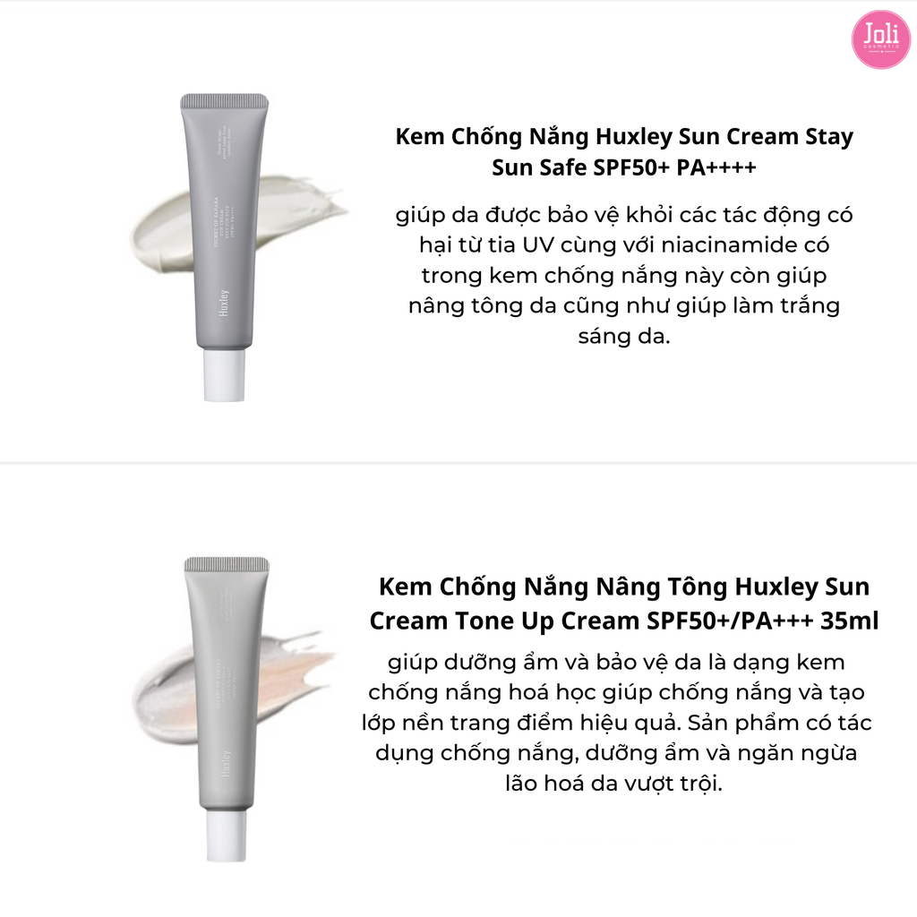 Kem Chống Nắng Dưỡng Ẩm Huxley Sun Cream Stay Sun Safe SPF50+ PA++++ 35ml