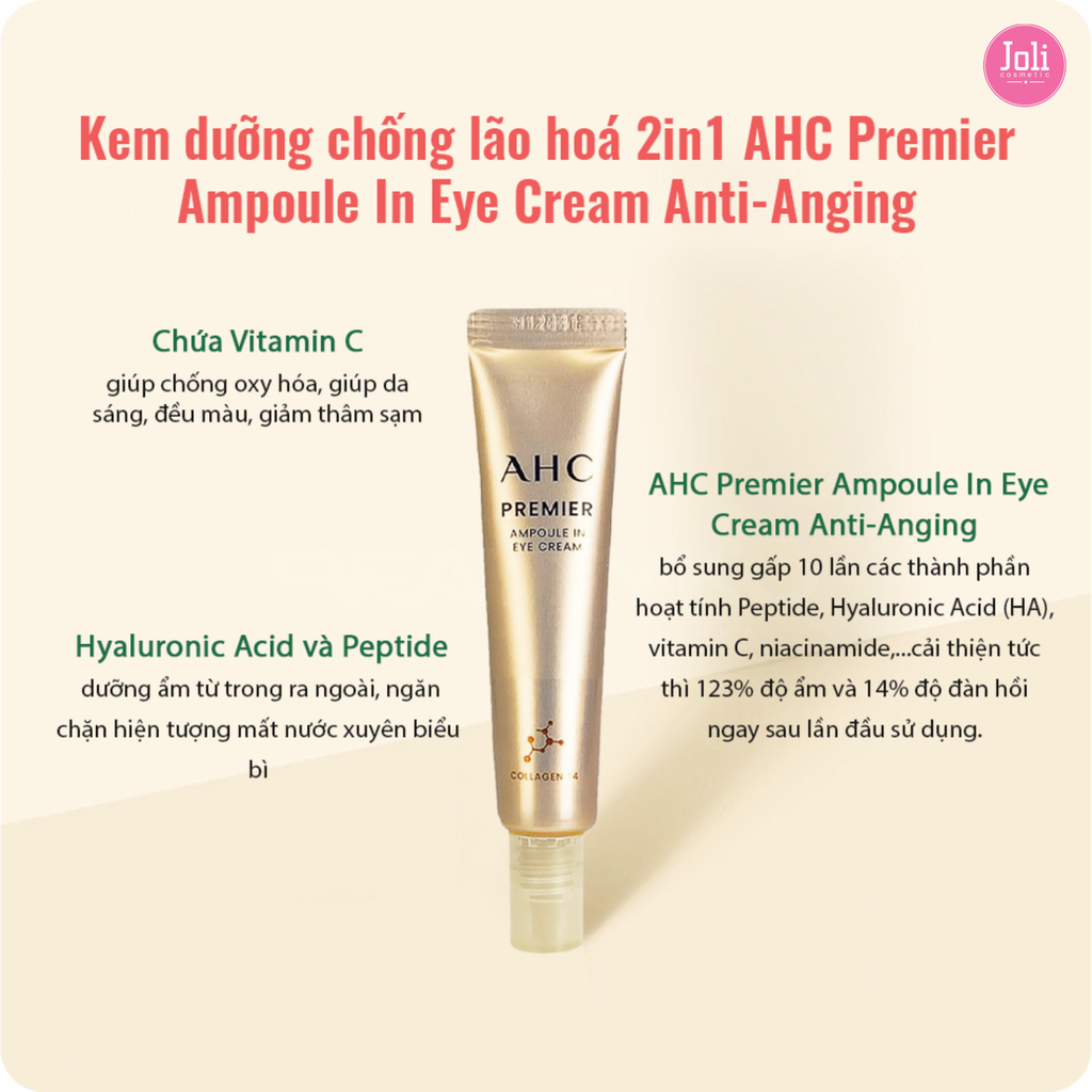 Kem Dưỡng Mắt AHC Premier Ampoule In Eye Cream Collagen T4 40ml