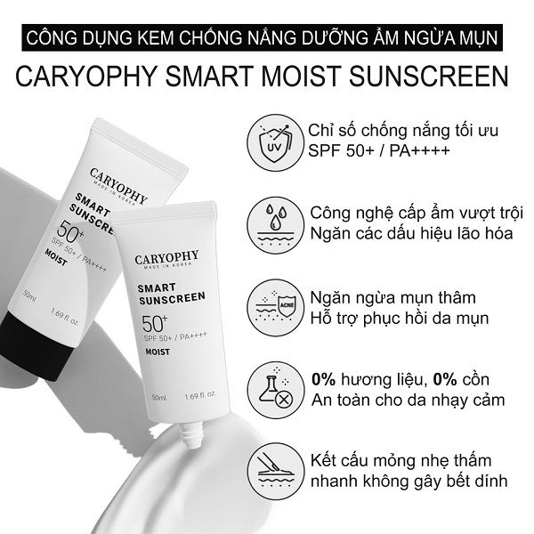 Kem Chống Nắng Caryophy Smart Moist Sunscreen SPF50+ PA++++ 50ml