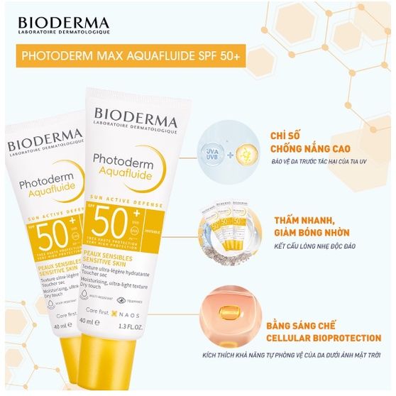 Kem Chống Nắng Giảm Dầu Bioderma Photoderm Sun Actice Defense Aqua-Fluid SPF50+ 40ml