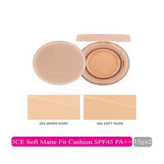 Phấn Nước che phủ hoàn hảo cho da dầu 3CE Soft Matte Fit Cushion SPF45 tặng kèm lõi