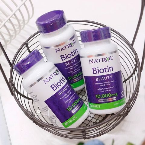 Viên Uống Ngăn Rụng Và Kích Mọc Tóc Natrol Biotin 10000mcg 100 Viên