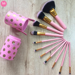 Bộ Cọ Trang Điểm 11 Cây BH Cosmetics Dot Collection Piece Brush Sets Pink