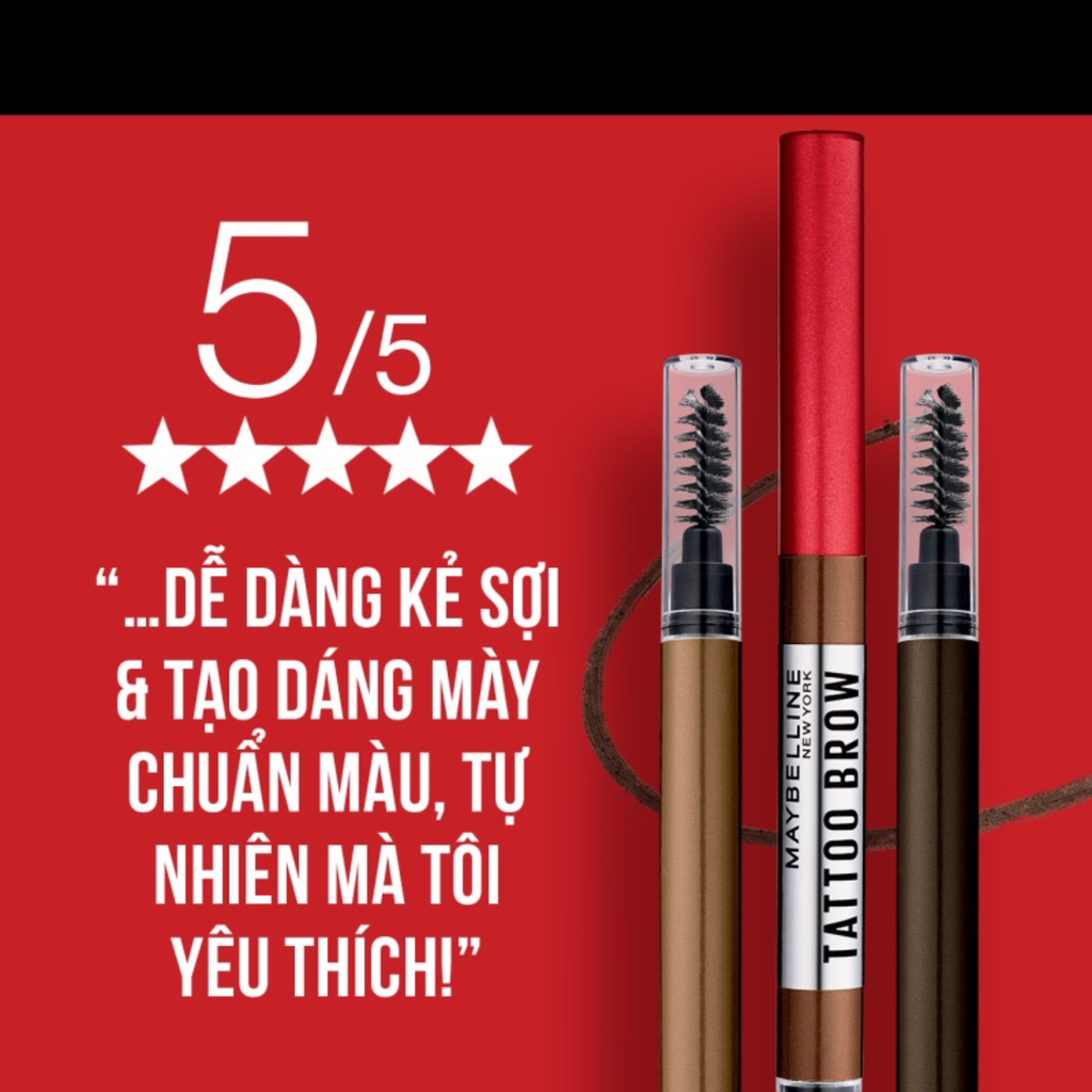 Chì Kẻ Mày Maybelline Lâu Trôi 36H Tattoo Brow Pigmented Pencil