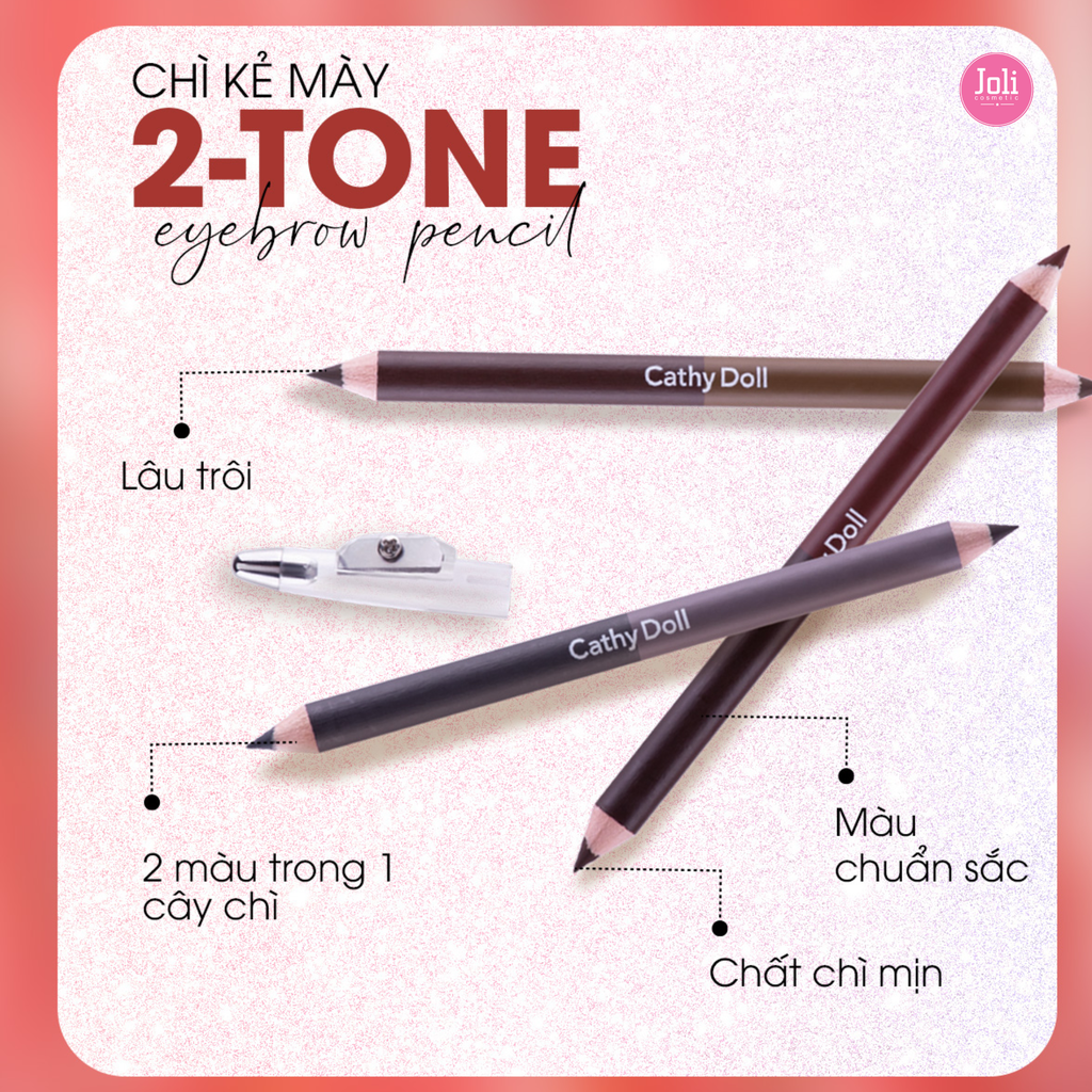 Chì Kẻ Mày 2 Màu Trong 1 Cathy Doll 2-Tone Eyebrow Pencil