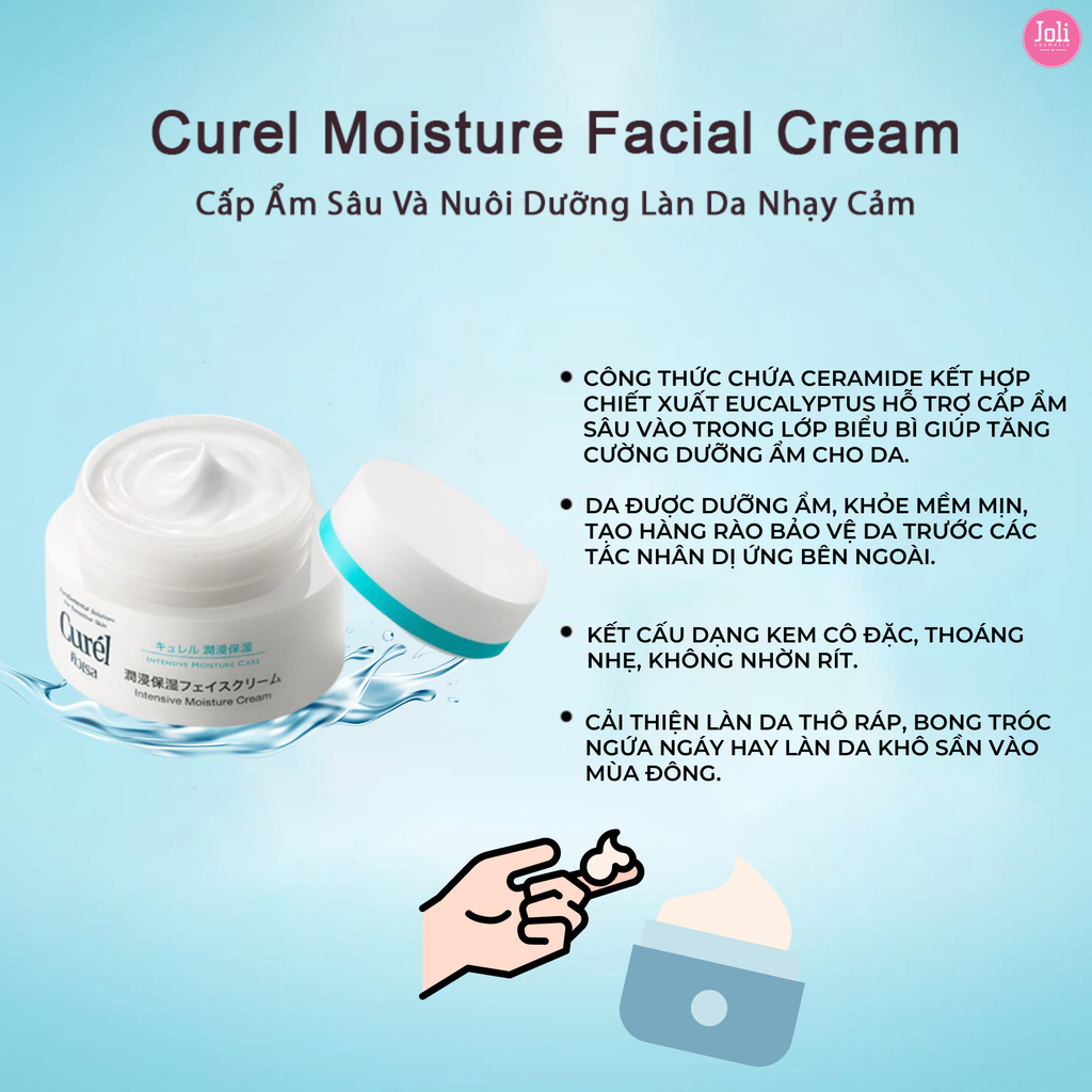 Bộ Đôi Làm Sạch Và Dưỡng Ẩm Chuyên Sâu Curel Intensive Moisture Care (Moisture Facial Cream 40g + Foaming Facial Wash 150ml)