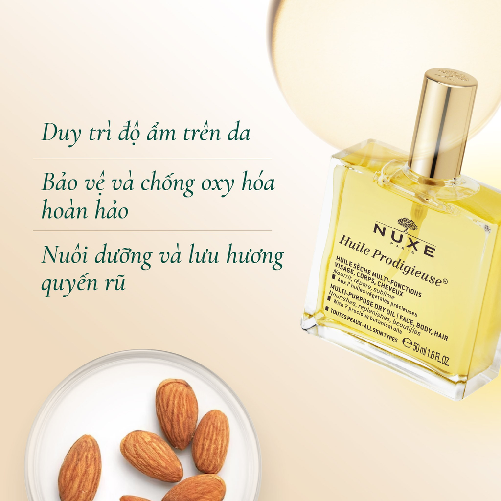 Dầu Dưỡng Đa Năng Dưỡng Ẩm Cho Da Mặt, Body Và Tóc Nuxe Huile Prodigieuse Multi-Purpose Dry Oil