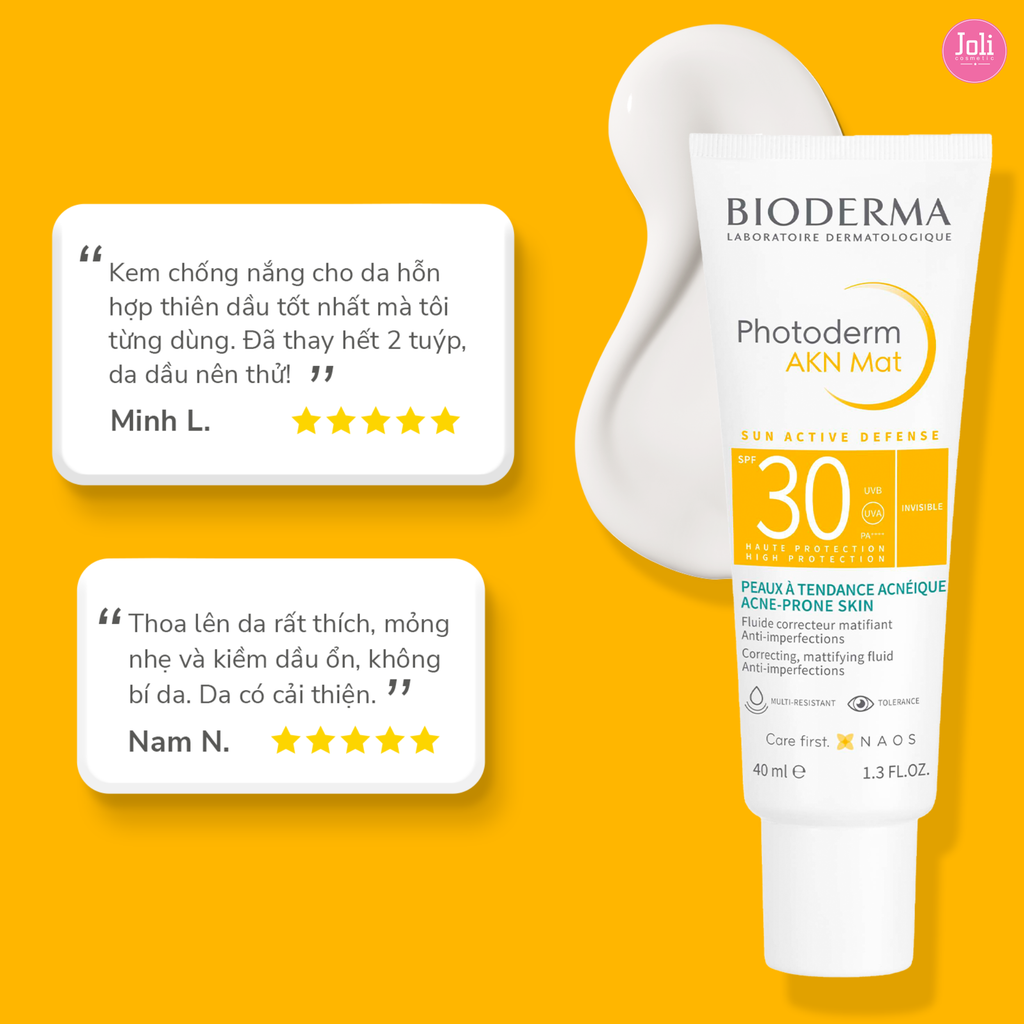 Kem Chống Nắng Cho Da Dầu Mụn Bioderma Photoderm AKN Mat SPF30 40ml