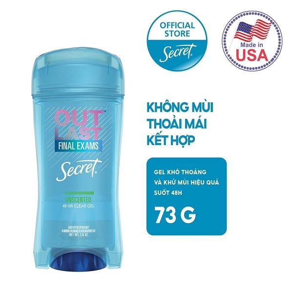 Gel Khử Mùi Ngăn Tiết Mồ Hồi Secret 48HR Clear Gel Anti-Perspirant 73g