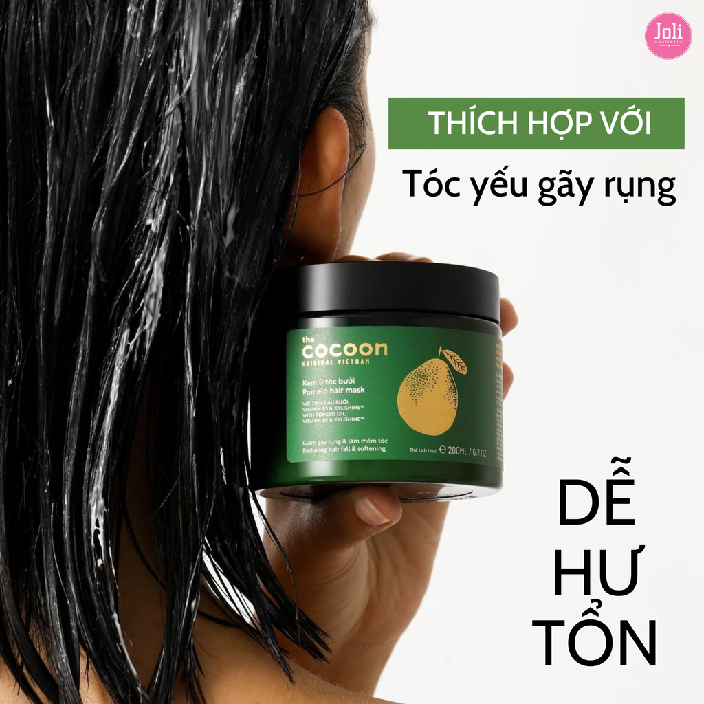 Kem Ủ Tóc Bưởi Giảm Gãy Rụng Tóc Mềm Mượt Chắc Khỏe Cocoon Pomelo Hair Mask 200ml