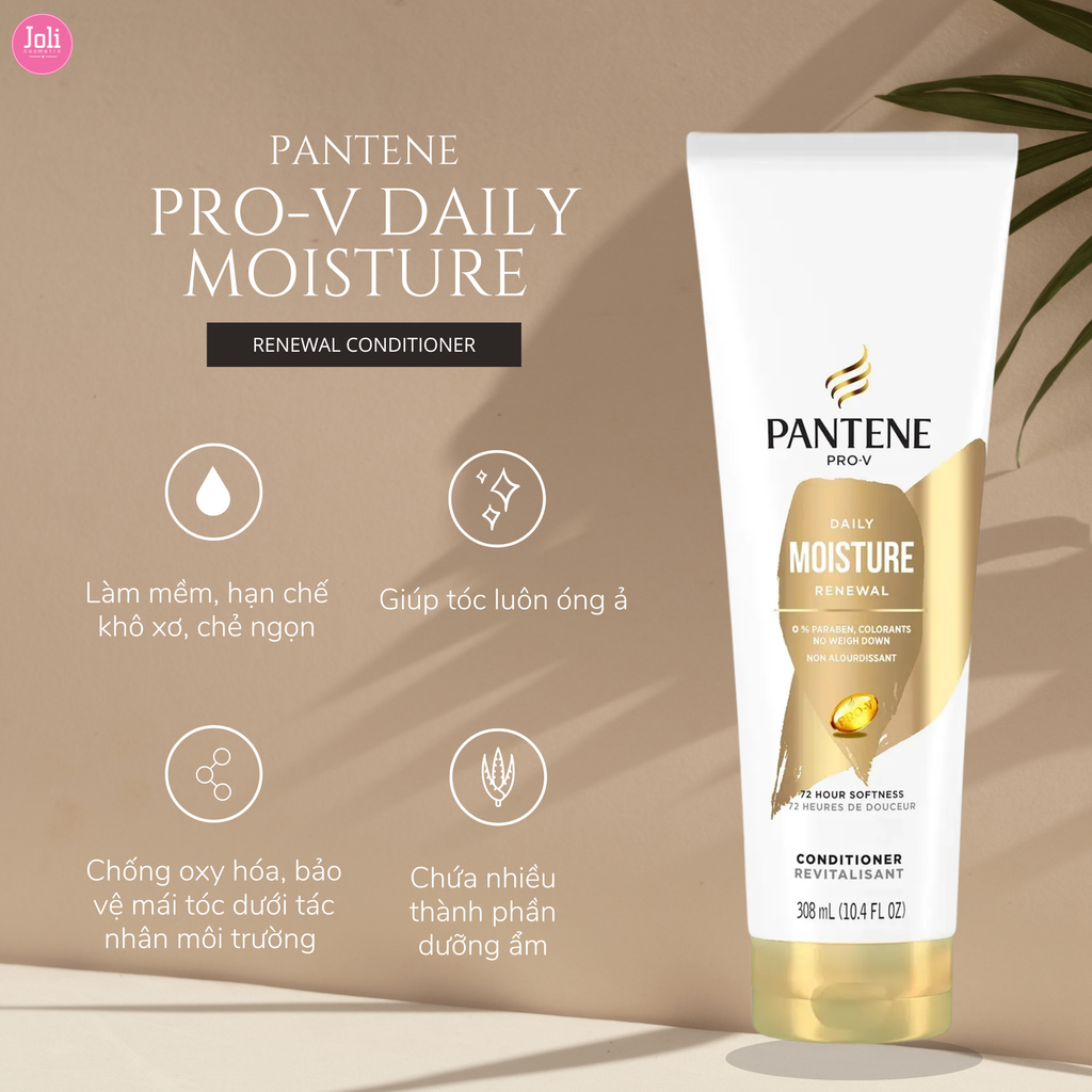 Bộ Dầu Gội & Dầu Xả Dưỡng Ẩm Phục Hồi Tóc Pantene Pro-V Daily Moisture Renewal Shampoo 700ml + Conditioner 308ml