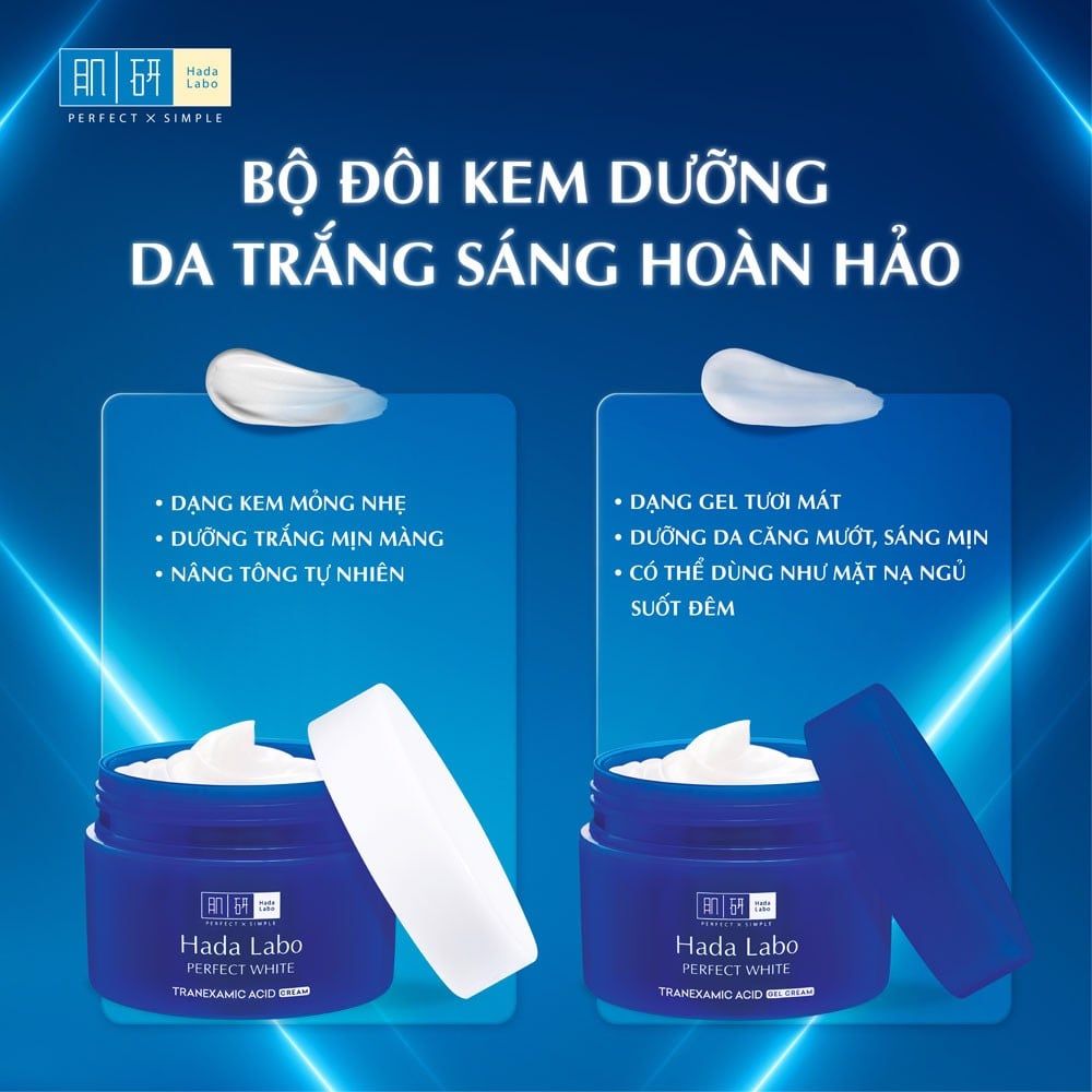 Gel Dưỡng Sáng Da Giảm Thâm Sạm Hada Labo Perfect White Tranexamic Acid Gel Cream 50g