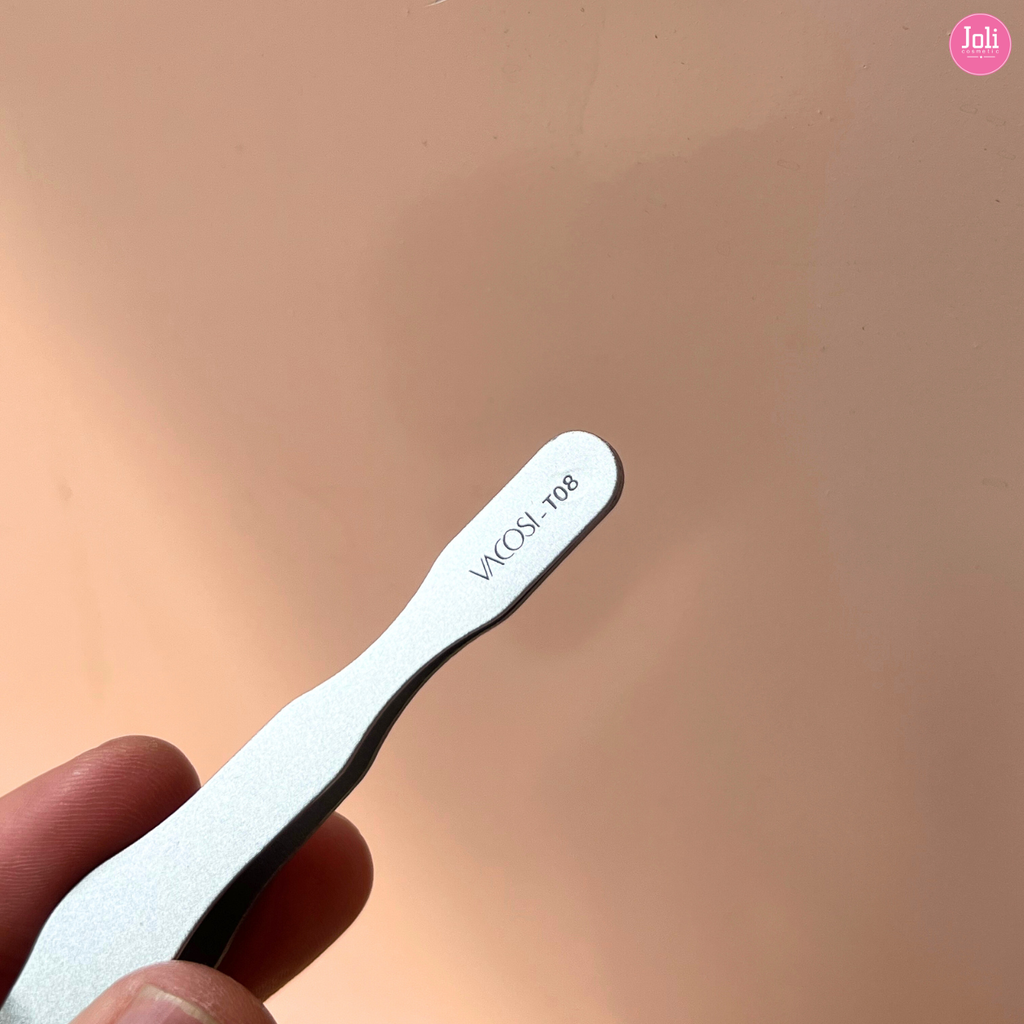 Nhíp Gắn Mi Giả Dáng Thẳng Màu Xám Vacosi T08-01 Eyelash Tweezers