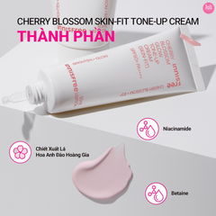 Kem Dưỡng Ẩm Nâng Tông Làm Sáng Chống Nắng Cho Da innisfree Cherry Blossom Glow Skin-Fit Tone-up Cream SPF50+