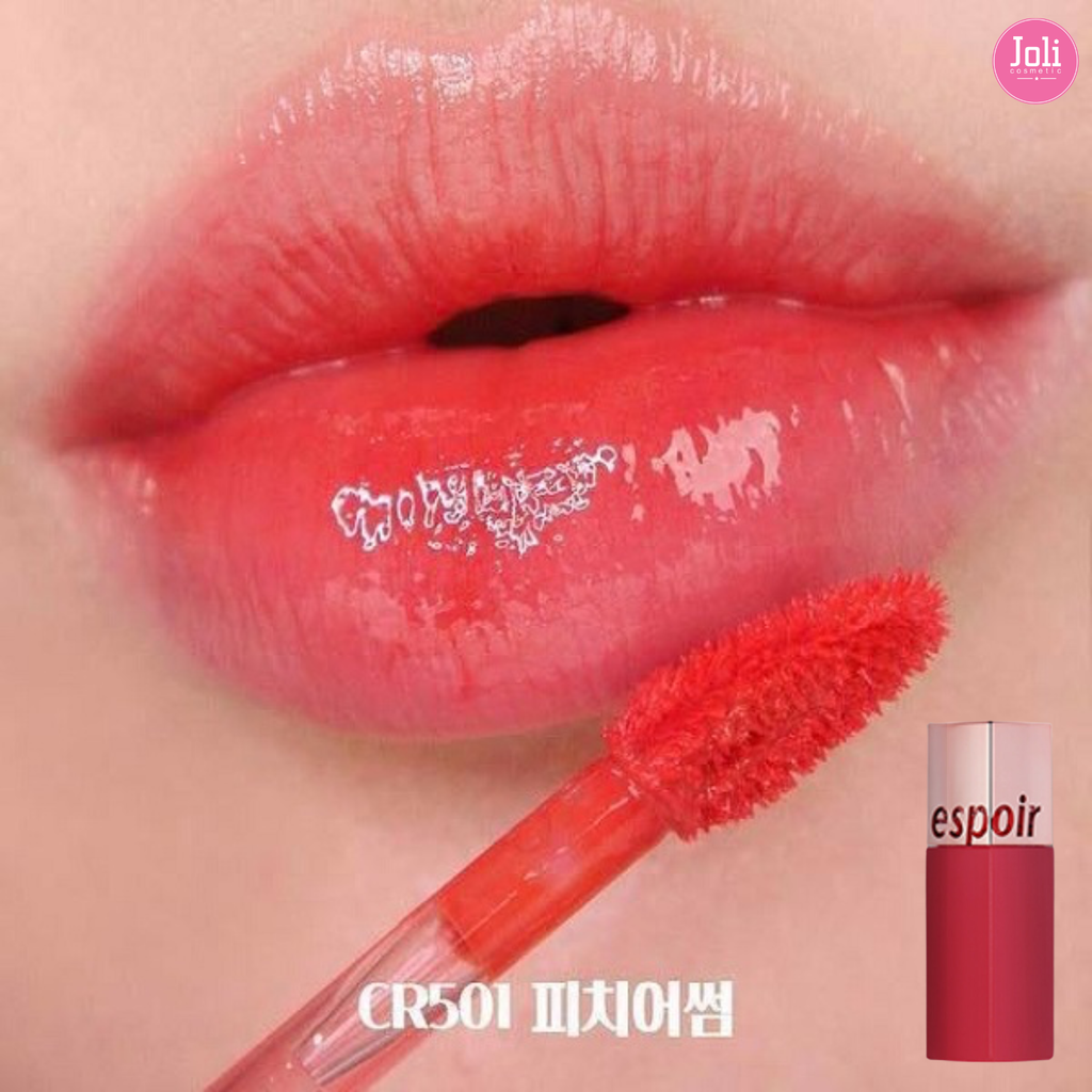 Set Son Kem Espoir Couture Lip Tint Shine (RD201 Like It 8.5g + Lip Tint Shine Mini Peach 3g)