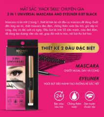 Mascara 2 Đầu Browit by Nongchat 2 in 1 Universal Mascara and Eyeliner #Jet Black