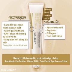 Kem Dưỡng Mắt Giảm Nếp Nhăn Ngăn Lão Hóa Sur.Medic+ Perfection 100™ All In One Facial Eye Cream 35ml