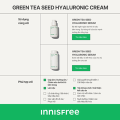 Kem Dưỡng Ẩm innisfree Green Tea Seed Hyaluronic Cream 50ml