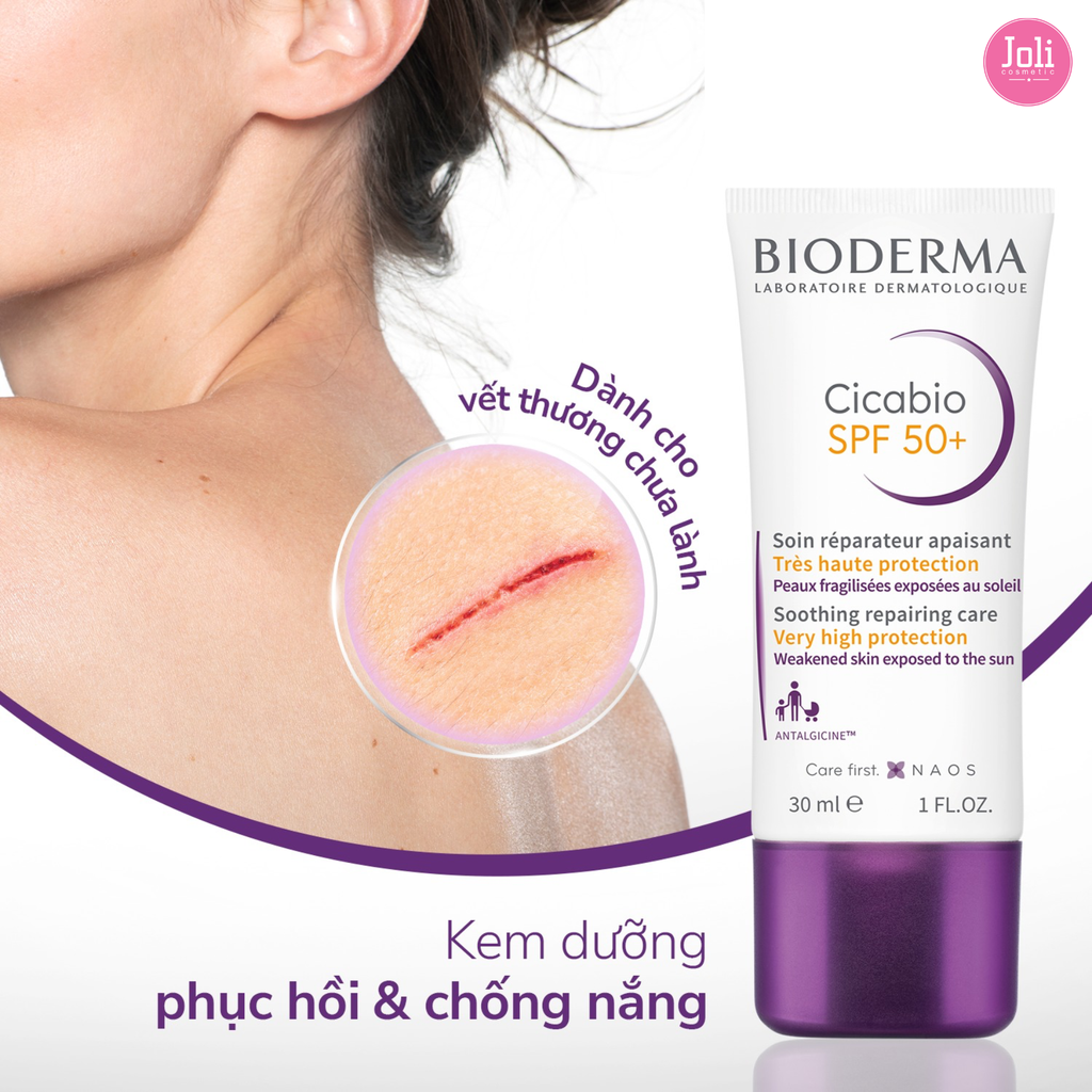 Kem Dưỡng Chống Nắng Phục Hồi Da Bioderma Cicabio SPF50+ Soothing Repairing Care 30ml