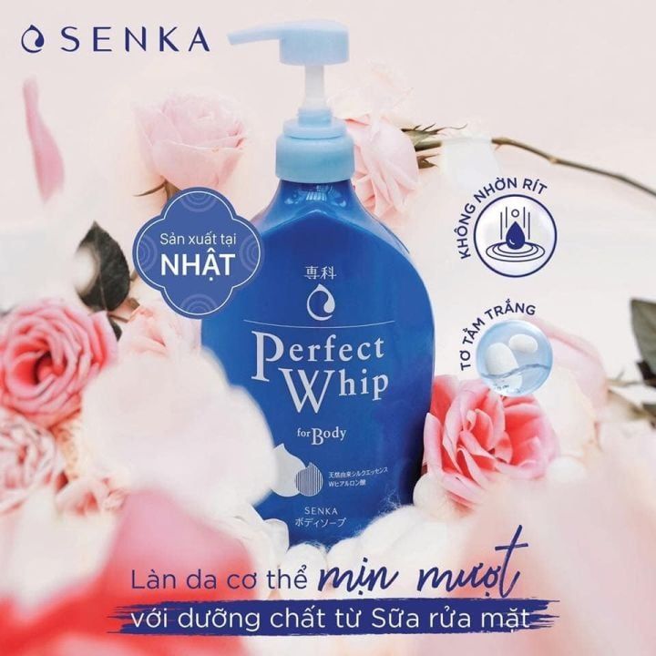 Sữa Tắm Dưỡng Ẩm Hương Hoa Hồng & Hoa Nhài Senka Perfect Whip For Body 500ml