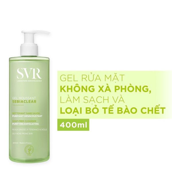 [Combo] Nước Tẩy Trang SVR Micellar Sebiaclear Eau Micellaire 400ml + Gel Rửa Mặt SVR Sebiaclear Gel Moussant 400ml