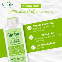 Nước Hoa Hồng Simple Kind to Skin Soothing Facial Toner 200ml