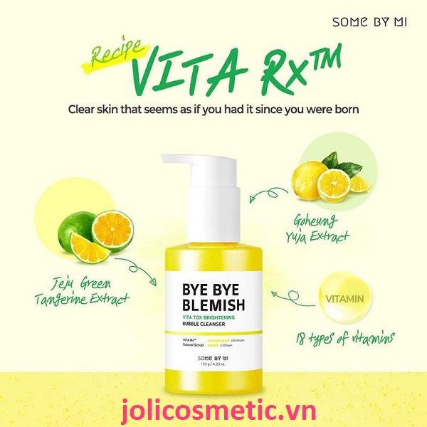 Sữa rửa mặt dưỡng sáng da Some By Mi Bye Bye Blemish Vita Tox Brightening Bubble Cleanser 120g