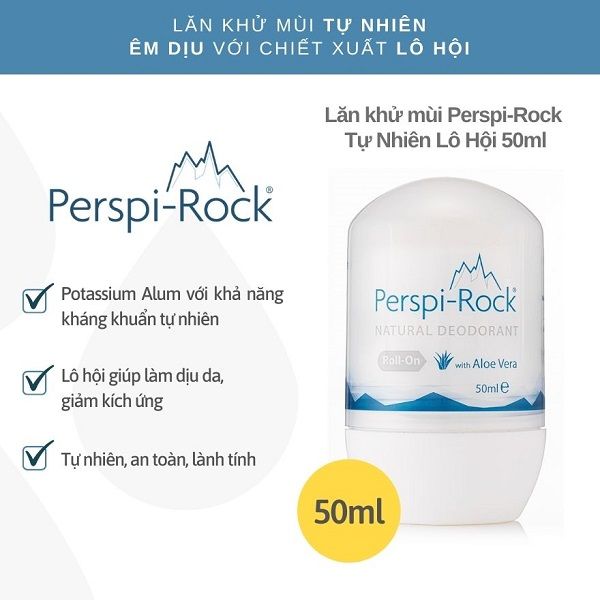 Lăn Khử Mùi Perspi-Rock Tự Nhiên Chiết Xuất Lô Hội Natural Deodorant Roll On 50ml